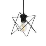 GloboStar® PATRICK 204-0109 Μοντέρνο Κρεμαστό Φωτιστικό Πλέγμα Μονόφωτο 1 x E27 IP20 Μαύρο Μέταλλο - Μ25 x Π25 x Υ55cm - Image 5