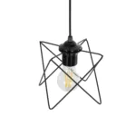 GloboStar® PATRICK 204-0109 Μοντέρνο Κρεμαστό Φωτιστικό Πλέγμα Μονόφωτο 1 x E27 IP20 Μαύρο Μέταλλο - Μ25 x Π25 x Υ55cm - Image 6