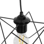 GloboStar® PATRICK 204-0109 Μοντέρνο Κρεμαστό Φωτιστικό Πλέγμα Μονόφωτο 1 x E27 IP20 Μαύρο Μέταλλο - Μ25 x Π25 x Υ55cm - Image 8