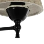 GloboStar® PAM 204-0112 Μοντέρνο Επιτοίχειο Φωτιστικό Aπλίκα Μονόφωτο 1 x E27 IP20 Μαύρο Μέταλλο με Μπεζ Ύφασμα - Μ23 x Π23 x Υ17cm - Image 6