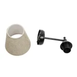 GloboStar® PAM 204-0112 Μοντέρνο Επιτοίχειο Φωτιστικό Aπλίκα Μονόφωτο 1 x E27 IP20 Μαύρο Μέταλλο με Μπεζ Ύφασμα - Μ23 x Π23 x Υ17cm - Image 8