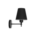 GloboStar® PAM 204-0113 Μοντέρνο Επιτοίχειο Φωτιστικό Aπλίκα Μονόφωτο 1 x E27 IP20 Μαύρο Μέταλλο με Μαύρο Ύφασμα - Μ23 x Π23 x Υ17cm - Image 4