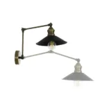 GloboStar® HAWK 204-0114 Μοντέρνο Επιτοίχειο Φωτιστικό Απλίκα Μονόφωτο 1 x E27 IP20 Χρυσό Μέταλλο με Μαύρο Πλαστικό - Μ21,5 x Π21,5 x Υ52cm - Image 4