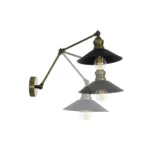 GloboStar® HAWK 204-0114 Μοντέρνο Επιτοίχειο Φωτιστικό Απλίκα Μονόφωτο 1 x E27 IP20 Χρυσό Μέταλλο με Μαύρο Πλαστικό - Μ21,5 x Π21,5 x Υ52cm - Image 5
