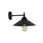 GloboStar® CATERPILLAR 204-0115 Μοντέρνο Επιτοίχειο Φωτιστικό Απλίκα Μονόφωτο 1 x E27 IP20 Μαύρο Μέταλλο - Μ21,5 x Π21,5 x Υ27cm - Image 4