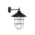 GloboStar® CAT 204-0116 Μοντέρνο Επιτοίχειο Φωτιστικό Απλίκα Μονόφωτο 1 x E27 IP20 Μαύρο Μέταλλο - Μ23 x Π23 x Υ27cm - Image 4