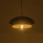 GloboStar® AURA 204-0117 Μοντέρνο Κρεμαστό Φωτιστικό Καμπάνα Μονόφωτο 1 x E27 IP20 Μαύρο & Λευκό Μέταλλο - Μ31 x Π31 x Υ27cm - Image 2