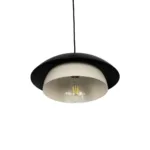 GloboStar® AURA 204-0117 Μοντέρνο Κρεμαστό Φωτιστικό Καμπάνα Μονόφωτο 1 x E27 IP20 Μαύρο & Λευκό Μέταλλο - Μ31 x Π31 x Υ27cm - Image 5