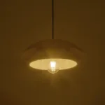 GloboStar® AURA 204-0118 Μοντέρνο Κρεμαστό Φωτιστικό Καμπάνα Μονόφωτο 1 x E27 IP20 Κίτρινο & Λευκό Μέταλλο - Μ31 x Π31 x Υ27cm - Image 2