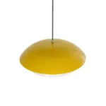 GloboStar® AURA 204-0118 Μοντέρνο Κρεμαστό Φωτιστικό Καμπάνα Μονόφωτο 1 x E27 IP20 Κίτρινο & Λευκό Μέταλλο - Μ31 x Π31 x Υ27cm - Image 6