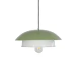 GloboStar® AURA 204-0119 Μοντέρνο Κρεμαστό Φωτιστικό Καμπάνα Μονόφωτο 1 x E27 IP20 Πράσινο & Λευκό Μέταλλο - Μ31 x Π31 x Υ27cm - Image 4