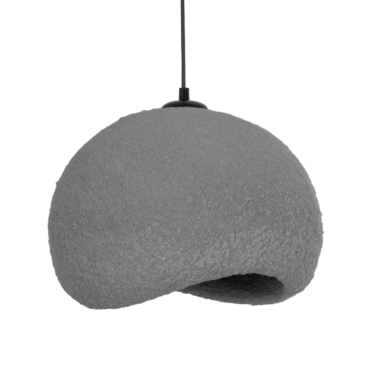 GloboStar® STONE 204-0122 Μοντέρνο Κρεμαστό Φωτιστικό Καμπάνα Μονόφωτο 1 x E27 IP20 Γκρι Πολυστερίνη με Γκρι Ρητίνη - Μ31.5 x Π35 x Υ26cm - Image 4