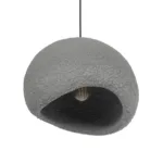 GloboStar® STONE 204-0122 Μοντέρνο Κρεμαστό Φωτιστικό Καμπάνα Μονόφωτο 1 x E27 IP20 Γκρι Πολυστερίνη με Γκρι Ρητίνη - Μ31.5 x Π35 x Υ26cm - Image 5