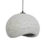 GloboStar® STONE 204-0123 Μοντέρνο Κρεμαστό Φωτιστικό Καμπάνα Μονόφωτο 1 x E27 IP20 Μπεζ Πολυστερίνη με Μπεζ Ρητίνη - Μ31.5 x Π35 x Υ26cm - Image 4
