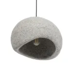 GloboStar® STONE 204-0123 Μοντέρνο Κρεμαστό Φωτιστικό Καμπάνα Μονόφωτο 1 x E27 IP20 Μπεζ Πολυστερίνη με Μπεζ Ρητίνη - Μ31.5 x Π35 x Υ26cm - Image 5