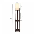 GloboStar® VENTORA 204-0126 Μοντέρνο Eπιδαπέδιο Φωτιστικό Μονόφωτο 1 x E27 IP20 Καφέ Ξύλο με Μπεζ Ύφασμα - Μ20 x Π20 x Υ142cm - Image 2