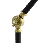 GloboStar® FLY 204-0127 Μοντέρνο Eπιδαπέδιο Φωτιστικό Μονόφωτο 1 x E27 IP20 Μαύρο & Χρυσό Μέταλλο με Μπεζ Ύφασμα - Μ38 x Π38 x Υ155cm - Image 10