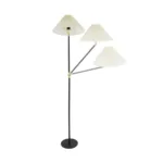 GloboStar® FLY 204-0127 Μοντέρνο Eπιδαπέδιο Φωτιστικό Μονόφωτο 1 x E27 IP20 Μαύρο & Χρυσό Μέταλλο με Μπεζ Ύφασμα - Μ38 x Π38 x Υ155cm - Image 6