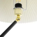 GloboStar® FLY 204-0127 Μοντέρνο Eπιδαπέδιο Φωτιστικό Μονόφωτο 1 x E27 IP20 Μαύρο & Χρυσό Μέταλλο με Μπεζ Ύφασμα - Μ38 x Π38 x Υ155cm - Image 8