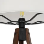 GloboStar® SHELF 204-0129 Μοντέρνο Eπιδαπέδιο Φωτιστικό Μονόφωτο 1 x E27 IP20 Καφέ Ξύλο με Μπεζ Ύφασμα - Μ38 x Π38 x Υ135cm - Image 7