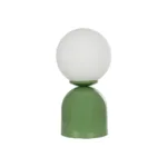 GloboStar® MAGIC 204-0130 Μοντέρνο Eπιτραπέζιο Φωτιστικό Μονόφωτο 1 x E27 IP20 Πράσινο Μέταλλο με Λευκό Γυαλί - Μ13 x Π13 x Υ28cm - Image 3