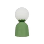 GloboStar® MAGIC 204-0130 Μοντέρνο Eπιτραπέζιο Φωτιστικό Μονόφωτο 1 x E27 IP20 Πράσινο Μέταλλο με Λευκό Γυαλί - Μ13 x Π13 x Υ28cm - Image 4