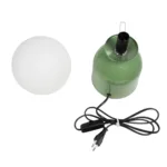 GloboStar® MAGIC 204-0130 Μοντέρνο Eπιτραπέζιο Φωτιστικό Μονόφωτο 1 x E27 IP20 Πράσινο Μέταλλο με Λευκό Γυαλί - Μ13 x Π13 x Υ28cm - Image 9