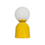 GloboStar® MAGIC 204-0131 Μοντέρνο Eπιτραπέζιο Φωτιστικό Μονόφωτο 1 x E27 IP20 Κίτρινο Μέταλλο με Λευκό Γυαλί - Μ13 x Π13 x Υ28cm - Image 4