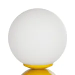 GloboStar® MAGIC 204-0131 Μοντέρνο Eπιτραπέζιο Φωτιστικό Μονόφωτο 1 x E27 IP20 Κίτρινο Μέταλλο με Λευκό Γυαλί - Μ13 x Π13 x Υ28cm - Image 6