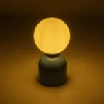 GloboStar® MAGIC 204-0133 Μοντέρνο Eπιτραπέζιο Φωτιστικό Μονόφωτο 1 x E27 IP20 Μπλε Μέταλλο με Λευκό Γυαλί - Μ13 x Π13 x Υ28cm - Image 2