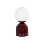 GloboStar® MAGIC 204-0135 Μοντέρνο Eπιτραπέζιο Φωτιστικό Μονόφωτο 1 x E27 IP20 Κόκκινο Μέταλλο με Λευκό Γυαλί - Μ13 x Π13 x Υ28cm - Image 3