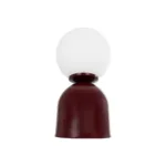 GloboStar® MAGIC 204-0135 Μοντέρνο Eπιτραπέζιο Φωτιστικό Μονόφωτο 1 x E27 IP20 Κόκκινο Μέταλλο με Λευκό Γυαλί - Μ13 x Π13 x Υ28cm - Image 4