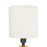 GloboStar® LOREN 204-0137 Μοντέρνο Eπιτραπέζιο Φωτιστικό Μονόφωτο 1 x E27 IP20 Κίτρινο Μέταλλο με Μπεζ Ύφασμα - Μ15 x Π15 x Υ31cm - Image 6