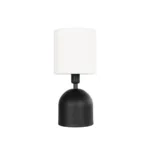 GloboStar® LOREN 204-0138 Μοντέρνο Eπιτραπέζιο Φωτιστικό Μονόφωτο 1 x E27 IP20 Μαύρο Μέταλλο με Μπεζ Ύφασμα - Μ15 x Π15 x Υ31cm - Image 3