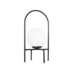 GloboStar® SPIDY 204-0139 Μοντέρνο Eπιτραπέζιο Φωτιστικό Μονόφωτο 1 x E27 IP20 Μαύρο Μέταλλο με Λευκό Γυαλί - Μ20 x Π20 x Υ37cm - Image 3