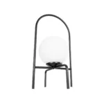 GloboStar® SPIDY 204-0139 Μοντέρνο Eπιτραπέζιο Φωτιστικό Μονόφωτο 1 x E27 IP20 Μαύρο Μέταλλο με Λευκό Γυαλί - Μ20 x Π20 x Υ37cm - Image 4