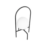 GloboStar® SPIDY 204-0139 Μοντέρνο Eπιτραπέζιο Φωτιστικό Μονόφωτο 1 x E27 IP20 Μαύρο Μέταλλο με Λευκό Γυαλί - Μ20 x Π20 x Υ37cm - Image 5