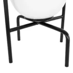 GloboStar® SPIDY 204-0139 Μοντέρνο Eπιτραπέζιο Φωτιστικό Μονόφωτο 1 x E27 IP20 Μαύρο Μέταλλο με Λευκό Γυαλί - Μ20 x Π20 x Υ37cm - Image 7