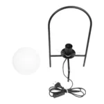 GloboStar® SPIDY 204-0139 Μοντέρνο Eπιτραπέζιο Φωτιστικό Μονόφωτο 1 x E27 IP20 Μαύρο Μέταλλο με Λευκό Γυαλί - Μ20 x Π20 x Υ37cm - Image 9