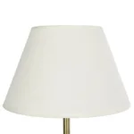 GloboStar® AΝΤΙQUE 204-0142 Vintage Eπιτραπέζιο Φωτιστικό Μονόφωτο 1 x E27 IP20 Μπρούτζινο Μέταλλο με Λευκό Ύφασμα - Μ22 x Π22 x Υ38cm - Image 6