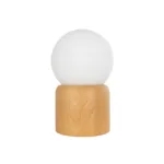 GloboStar® BOARD 204-0144 Μοντέρνο Eπιτραπέζιο Φωτιστικό Μονόφωτο 1 x E27 IP20 Μπεζ Ξύλο με Λευκό Γυαλί - Μ15 x Π15 x Υ25cm - Image 3