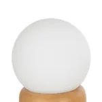 GloboStar® BOARD 204-0144 Μοντέρνο Eπιτραπέζιο Φωτιστικό Μονόφωτο 1 x E27 IP20 Μπεζ Ξύλο με Λευκό Γυαλί - Μ15 x Π15 x Υ25cm - Image 6