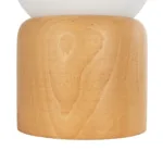 GloboStar® BOARD 204-0144 Μοντέρνο Eπιτραπέζιο Φωτιστικό Μονόφωτο 1 x E27 IP20 Μπεζ Ξύλο με Λευκό Γυαλί - Μ15 x Π15 x Υ25cm - Image 7