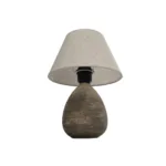 GloboStar® LISBON 204-0150 Vintage Eπιτραπέζιο Φωτιστικό Μονόφωτο 1 x E27 IP20 Καφέ Κεραμικό με Μπεζ Ύφασμα - Μ22 x Π22 x Υ30cm - Image 4