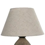 GloboStar® LISBON 204-0150 Vintage Eπιτραπέζιο Φωτιστικό Μονόφωτο 1 x E27 IP20 Καφέ Κεραμικό με Μπεζ Ύφασμα - Μ22 x Π22 x Υ30cm - Image 6