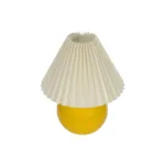 GloboStar® LISBON 204-0155 Μοντέρνο Eπιτραπέζιο Φωτιστικό Μονόφωτο 1 x E27 IP20 Κίτρινο Μέταλλο με Μπεζ Ύφασμα - Μ22 x Π22 x Υ38cm - Image 5