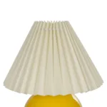 GloboStar® LISBON 204-0155 Μοντέρνο Eπιτραπέζιο Φωτιστικό Μονόφωτο 1 x E27 IP20 Κίτρινο Μέταλλο με Μπεζ Ύφασμα - Μ22 x Π22 x Υ38cm - Image 6