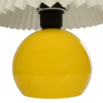 GloboStar® LISBON 204-0155 Μοντέρνο Eπιτραπέζιο Φωτιστικό Μονόφωτο 1 x E27 IP20 Κίτρινο Μέταλλο με Μπεζ Ύφασμα - Μ22 x Π22 x Υ38cm - Image 7