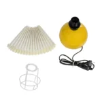 GloboStar® LISBON 204-0155 Μοντέρνο Eπιτραπέζιο Φωτιστικό Μονόφωτο 1 x E27 IP20 Κίτρινο Μέταλλο με Μπεζ Ύφασμα - Μ22 x Π22 x Υ38cm - Image 9