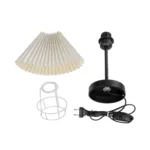 GloboStar® ORACLE 204-0156 Μοντέρνο Eπιτραπέζιο Φωτιστικό Μονόφωτο 1 x E27 IP20 Μαύρο Μέταλλο με Μπεζ Ύφασμα - Μ22 x Π22 x Υ36cm - Image 10